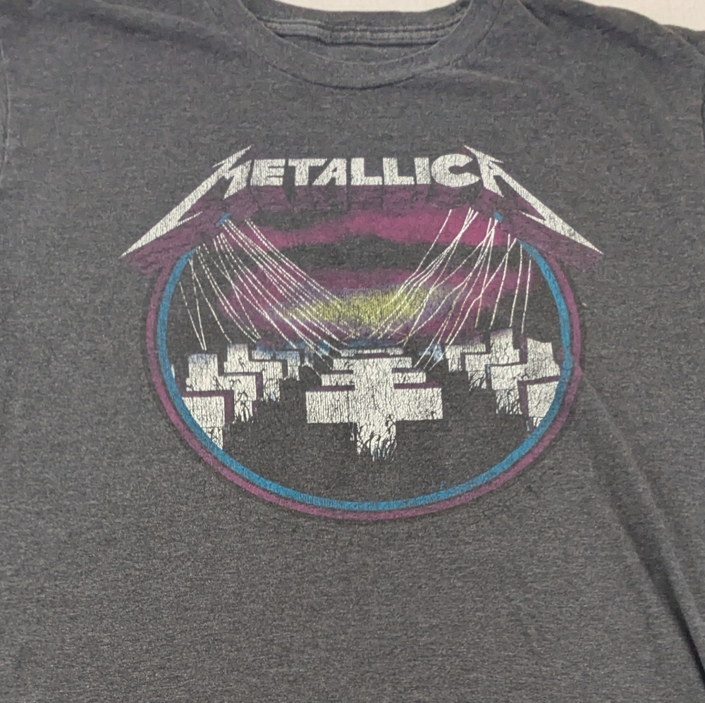 Metallica Master Of Puppets Metalcore Rock Band Grey T-Shirt